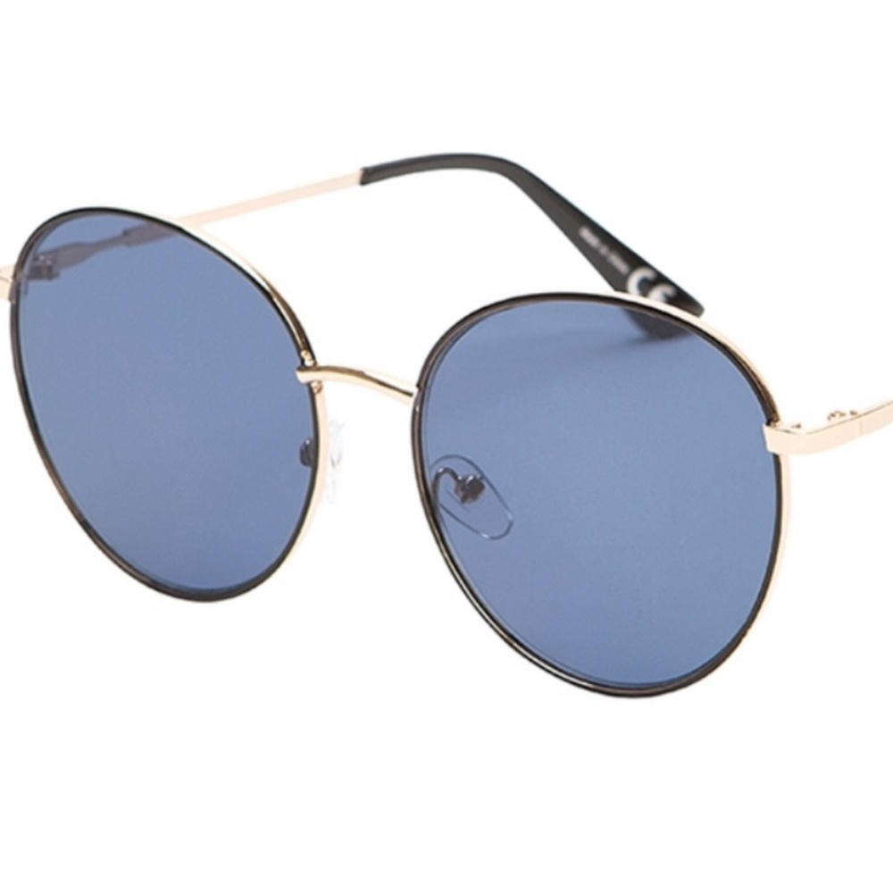SUMMER & ROSE Harper Round Blue Aviator W/Black Rims - Picture 3 of 12